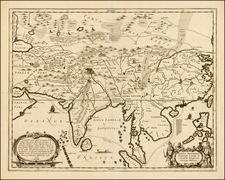 China, Japan, Korea, India, Southeast Asia, Philippines, Other Islands and Central Asia & Caucasus Map By Athanasius Kircher