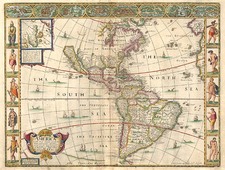 South America and America Map By John Speed