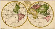 World and World Map By Gilles Robert de Vaugondy