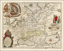 Poland, Russia, Ukraine, Baltic Countries and Russia in Asia Map By Willem Janszoon Blaeu