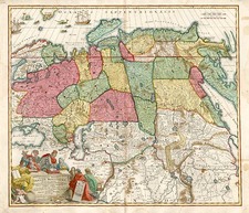 Europe, Russia, Asia, India, Central Asia & Caucasus and Russia in Asia Map By Johann Baptist Homann