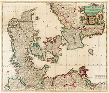 Sweden and Denmark Map By Justus Danckerts