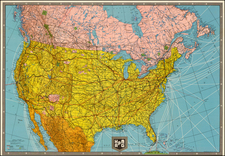 United States and North America Map By Bibliographische Institut