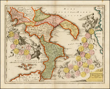 Italy and Balearic Islands Map By Johann Christoph Weigel