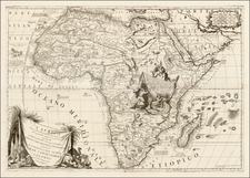 Africa and Africa Map By Vincenzo Maria Coronelli