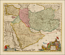 Central Asia & Caucasus, Middle East and Turkey & Asia Minor Map By Jan Barend Elwe