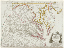 Mid-Atlantic and Southeast Map By Gilles Robert de Vaugondy