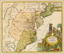 Mid-Atlantic and Southeast Map By Johann Baptist Homann