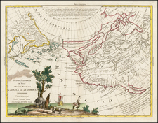 United States, Midwest, Plains, Rocky Mountains, North America, Pacific, Russia in Asia, California and Canada Map By Antonio Zatta