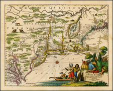 New England and Mid-Atlantic Map By John Ogilby