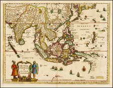 China, India, Southeast Asia, Philippines and Oceania Map By Matthaus Merian