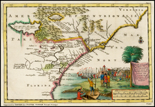 Florida and Southeast Map By Pieter van der Aa