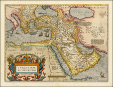 Turkey, Mediterranean, Middle East and Turkey & Asia Minor Map By Abraham Ortelius