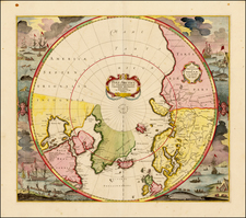 Northern Hemisphere, Polar Maps, Russia, Scandinavia and Canada Map By Frederick De Wit