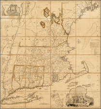 New England Map By Thomas Jefferys / Bradock Mead