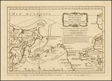 Polar Maps, Alaska, Russia in Asia and Canada Map By Jacques Nicolas Bellin