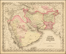 Central Asia & Caucasus and Middle East Map By G.W.  & C.B. Colton