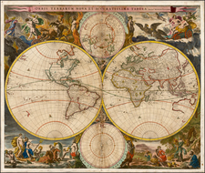 World and World Map By Nicolaes Visscher I