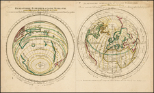 World, World, Northern Hemisphere, Southern Hemisphere and Polar Maps Map By Pierre Moullart-Sanson