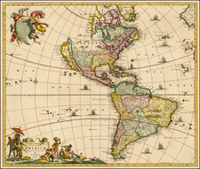 Western Hemisphere, South America and America Map By Frederick De Wit