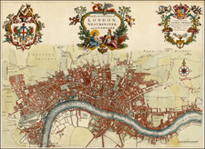 British Isles and London Map By John Strype