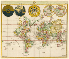 World and World Map By Johannes Covens  &  Cornelis Mortier