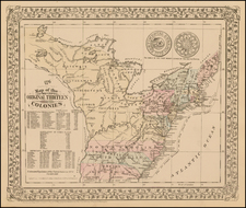United States Map By Samuel Augustus Mitchell Jr.
