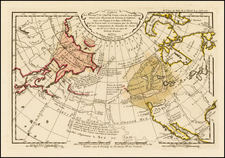 Polar Maps, Alaska, Pacific, Russia in Asia, California and Canada Map By Philippe Buache