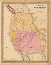 Southwest, Rocky Mountains and California Map By Samuel Augustus Mitchell