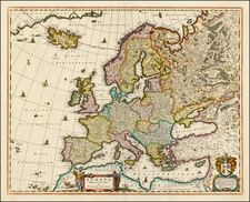 Europe and Europe Map By Nicolaes Visscher I