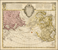 Polar Maps, Alaska, North America, Pacific and Russia in Asia Map By Leonard Von Euler