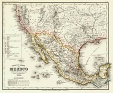 Southwest, Rocky Mountains, Mexico and California Map By Joseph Meyer