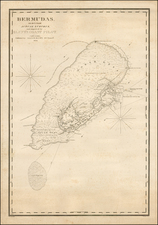 Atlantic Ocean and Caribbean Map By E & GW Blunt