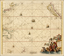 Australia & Oceania, Pacific, Australia, Oceania, New Zealand and California Map By Frederick De Wit