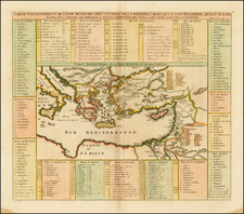 Turkey, Mediterranean, Middle East, Turkey & Asia Minor, Balearic Islands and Greece Map By Henri Chatelain