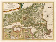 France and Spain Map By Nicolas de Fer / Guillaume Danet