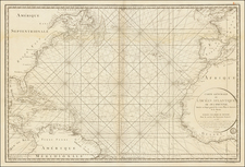 Atlantic Ocean and United States Map By Depot de la Marine