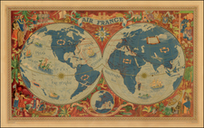 World, World, Atlantic Ocean, Europe, Europe, Asia, Asia, Africa and Africa Map By Lucien Boucher