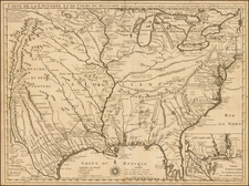 South, Southeast, Texas, Midwest, Plains, Southwest and Rocky Mountains Map By Guillaume De L'Isle