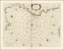 France and Italy Map By Vincenzo Maria Coronelli