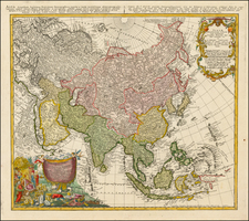 Asia and Asia Map By Homann Heirs