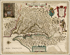 Mid-Atlantic and Southeast Map By Willem Janszoon Blaeu