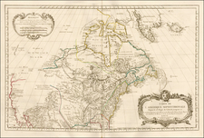 United States, Midwest, Plains, Southwest, Rocky Mountains and North America Map By Jacques Nicolas Bellin