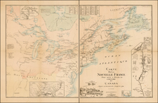 New England, Midwest and Canada Map By Burland-Desperats