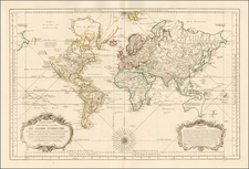 World and World Map By Jacques Nicolas Bellin