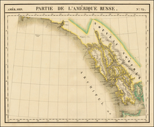 Alaska and Canada Map By Philippe Marie Vandermaelen