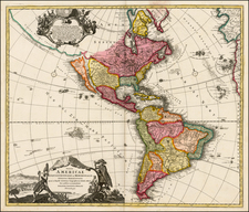 Western Hemisphere, South America and America Map By Johann Baptist Homann