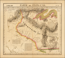 Midwest and Plains Map By Philippe Marie Vandermaelen