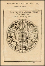 Southern Hemisphere, Polar Maps, Australia and Oceania Map By Alain Manesson Mallet