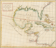 South, Southeast, Caribbean and Central America Map By John Senex / Edmond Halley / Nathaniel Cutler / Samuel Parker